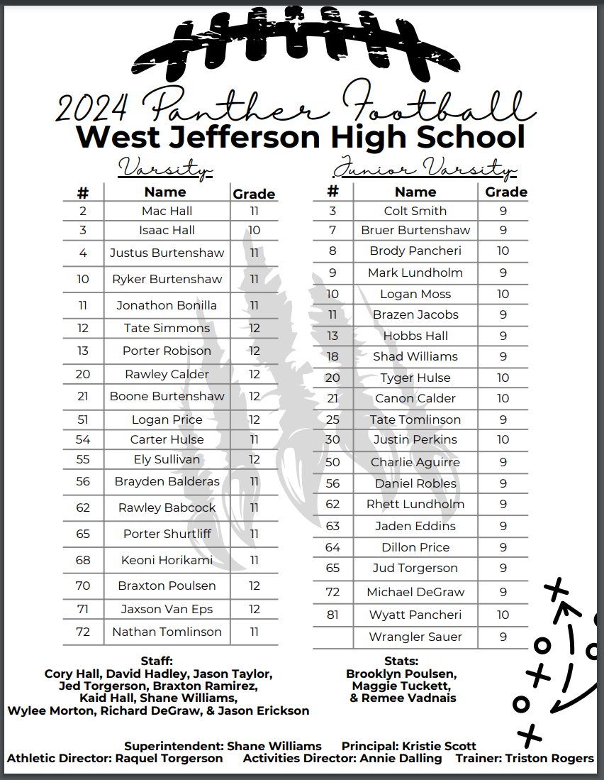 HS Football Roster