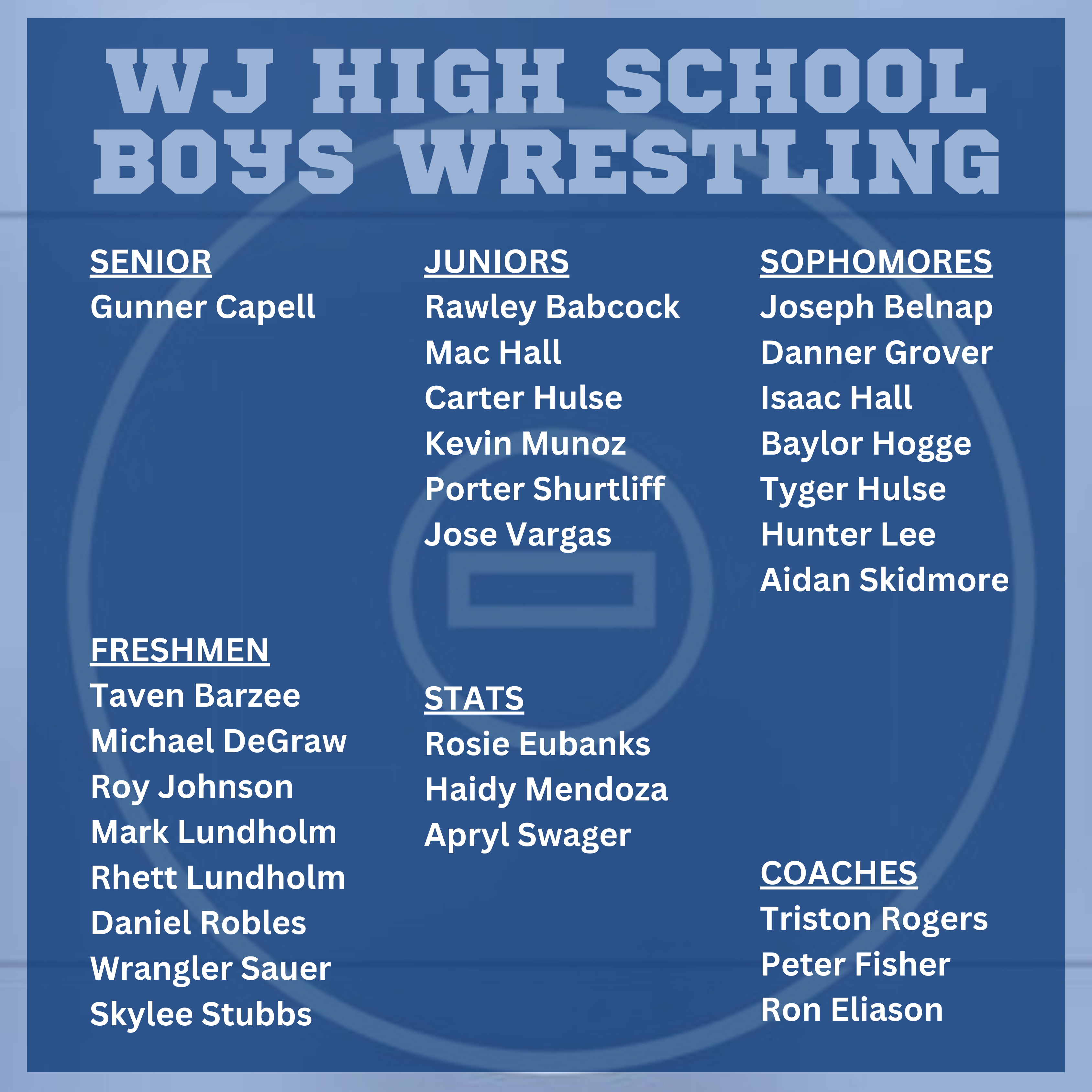 HS Boys Wrestling Roster