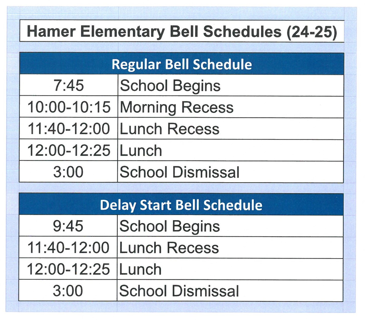 HE Bell Schedule