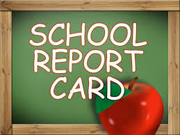 chalk board: SCHOOL REPORT CARD