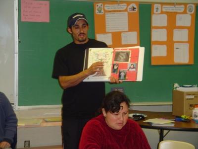 Parent reading a book