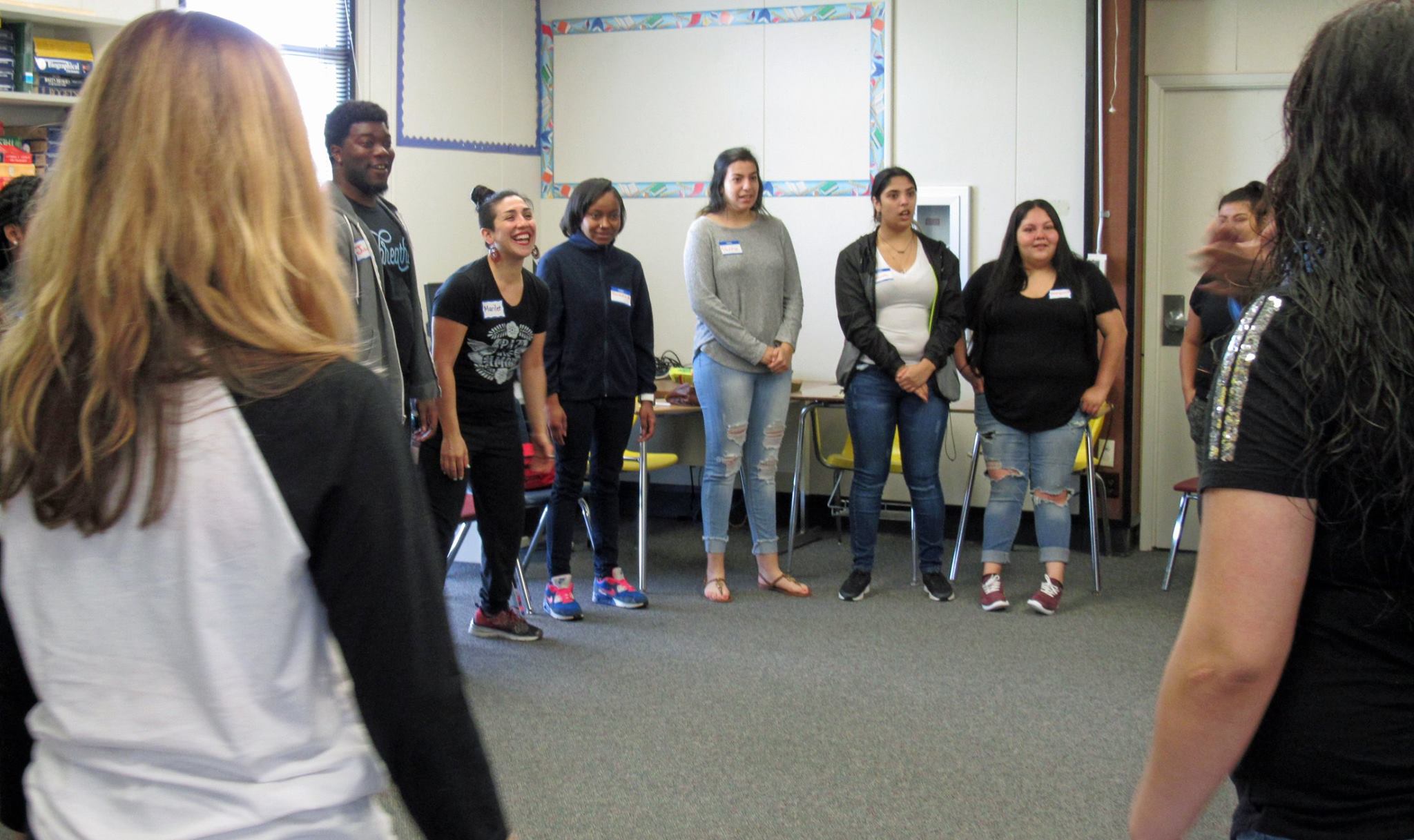 Live Oak students participating in a mindfulness workshop