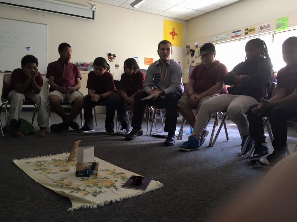 Anitoch Middle students in a community circle