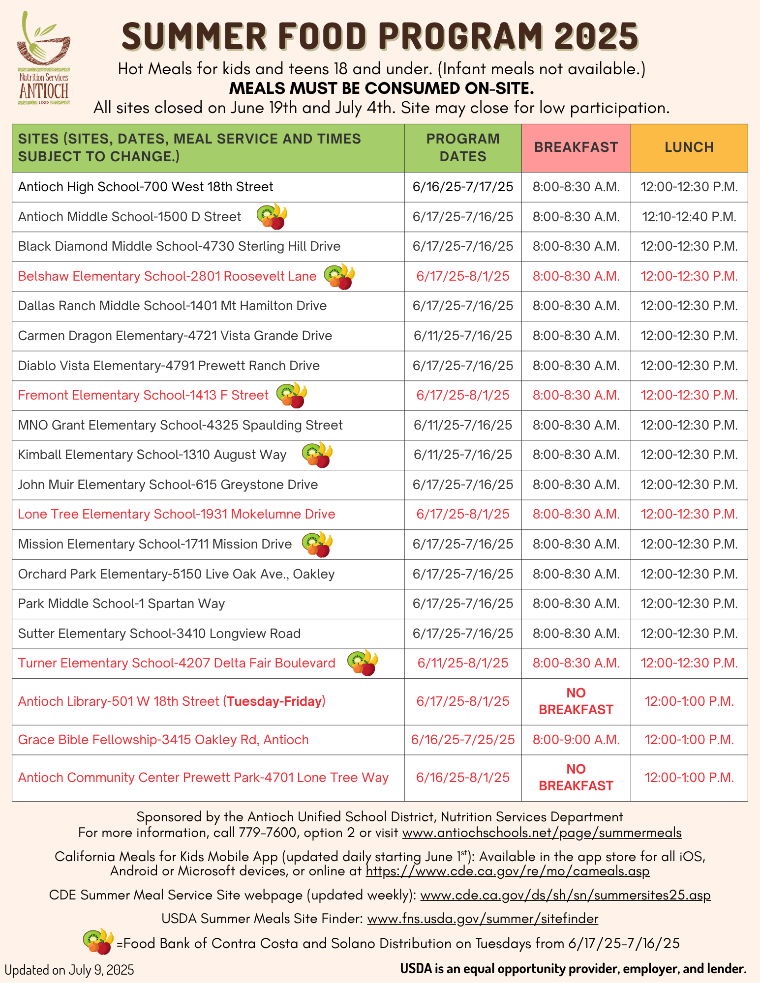 Updated Summer Flyer