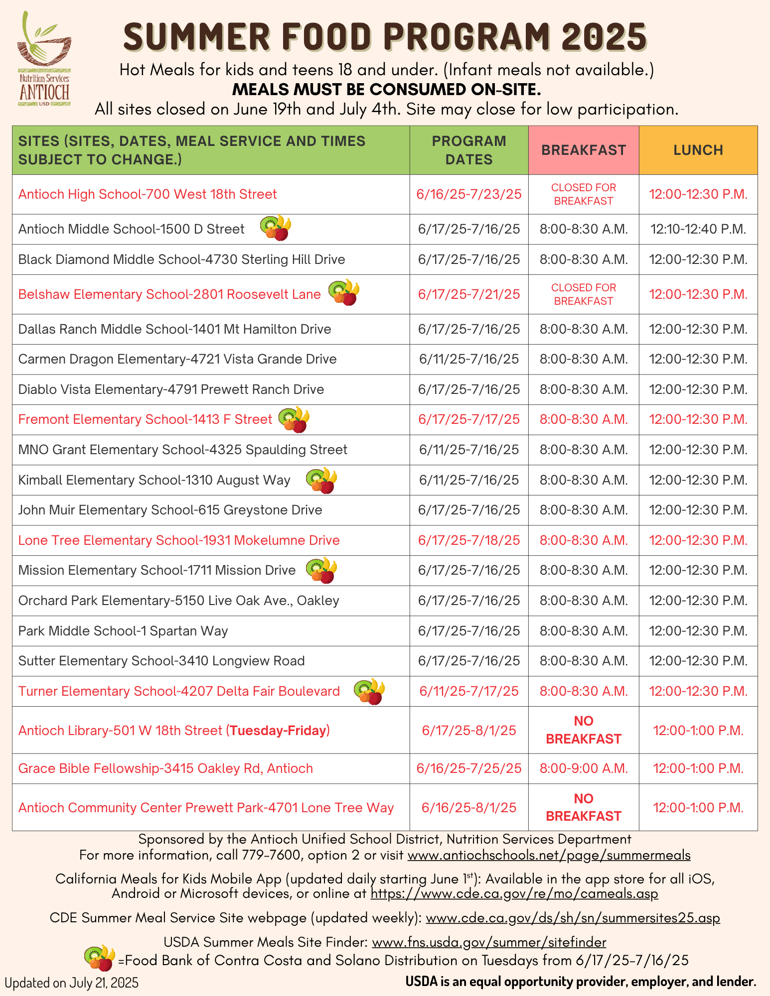 Updated Summer Flyer