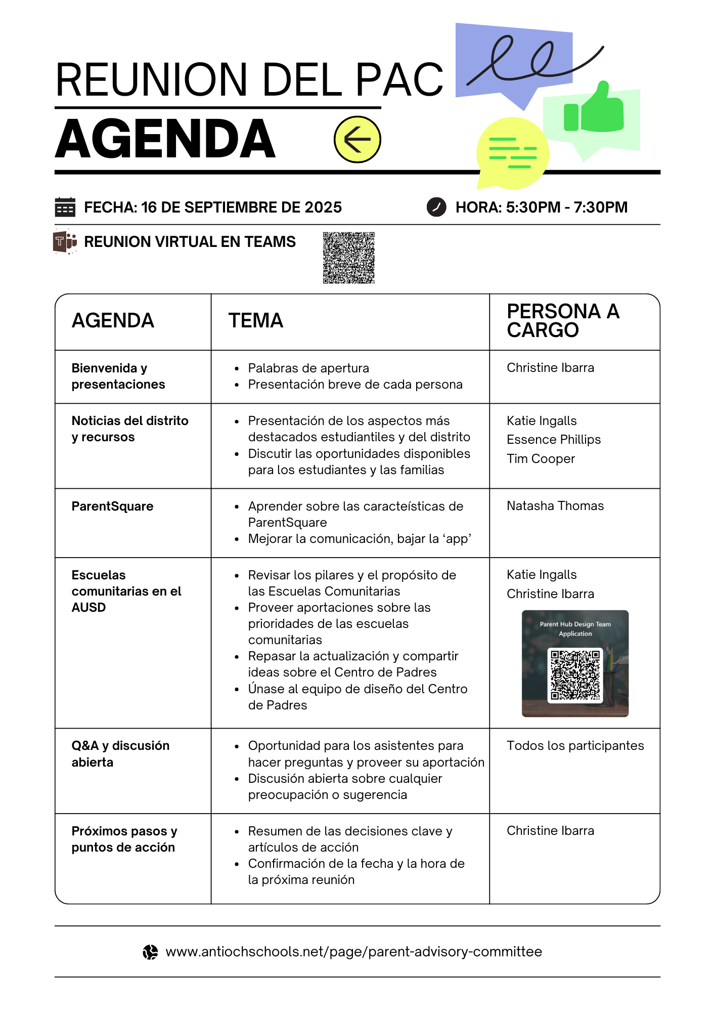 9/16/2025 Agenda  Spanish