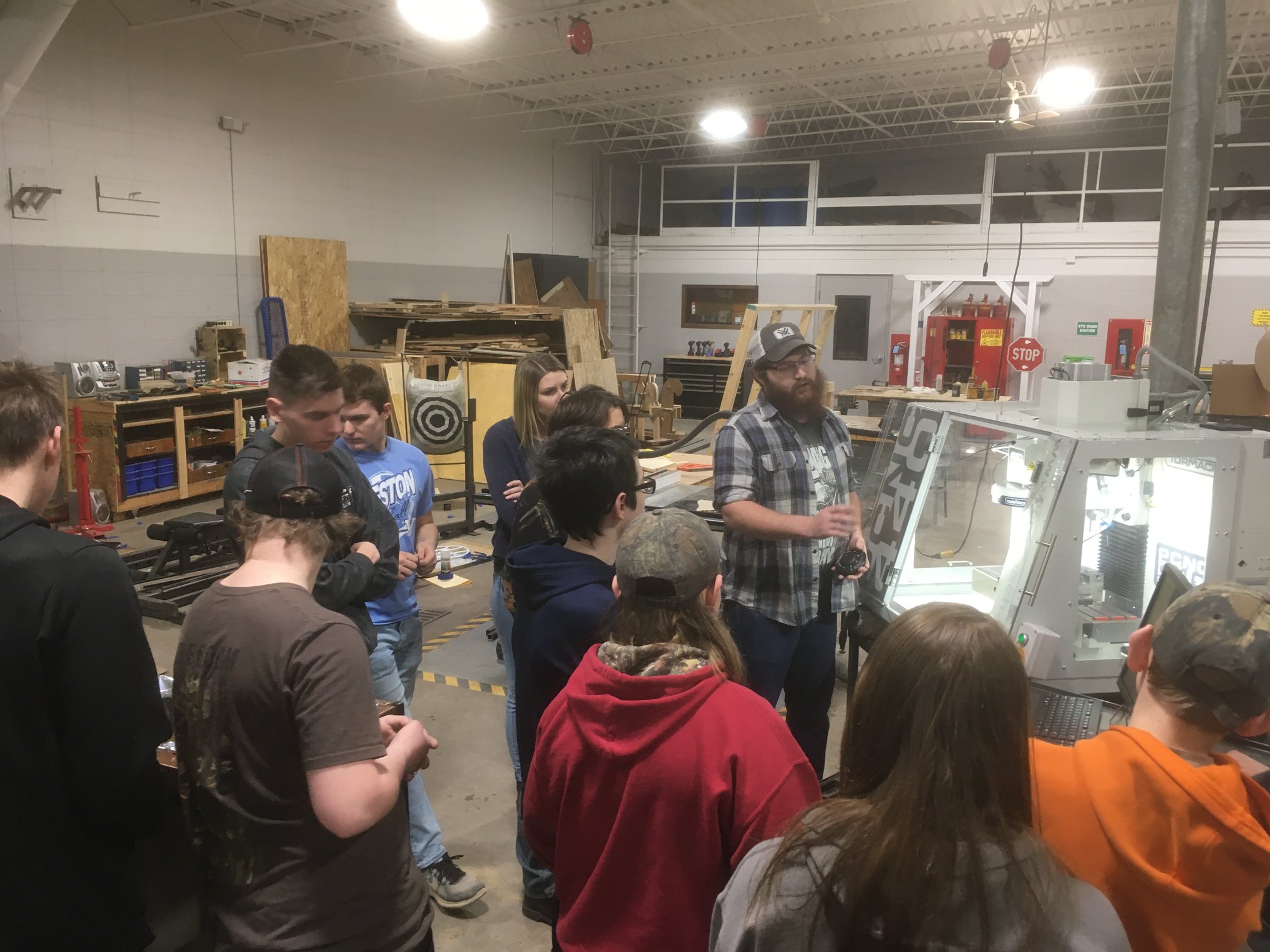 Students learning about technical fields