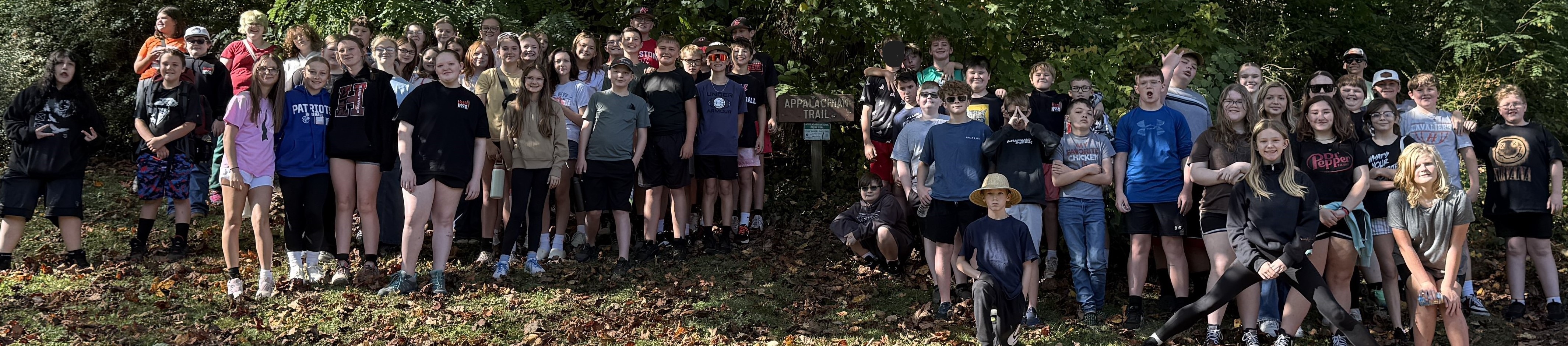 Students prepare to hike the Appalachian Trail.