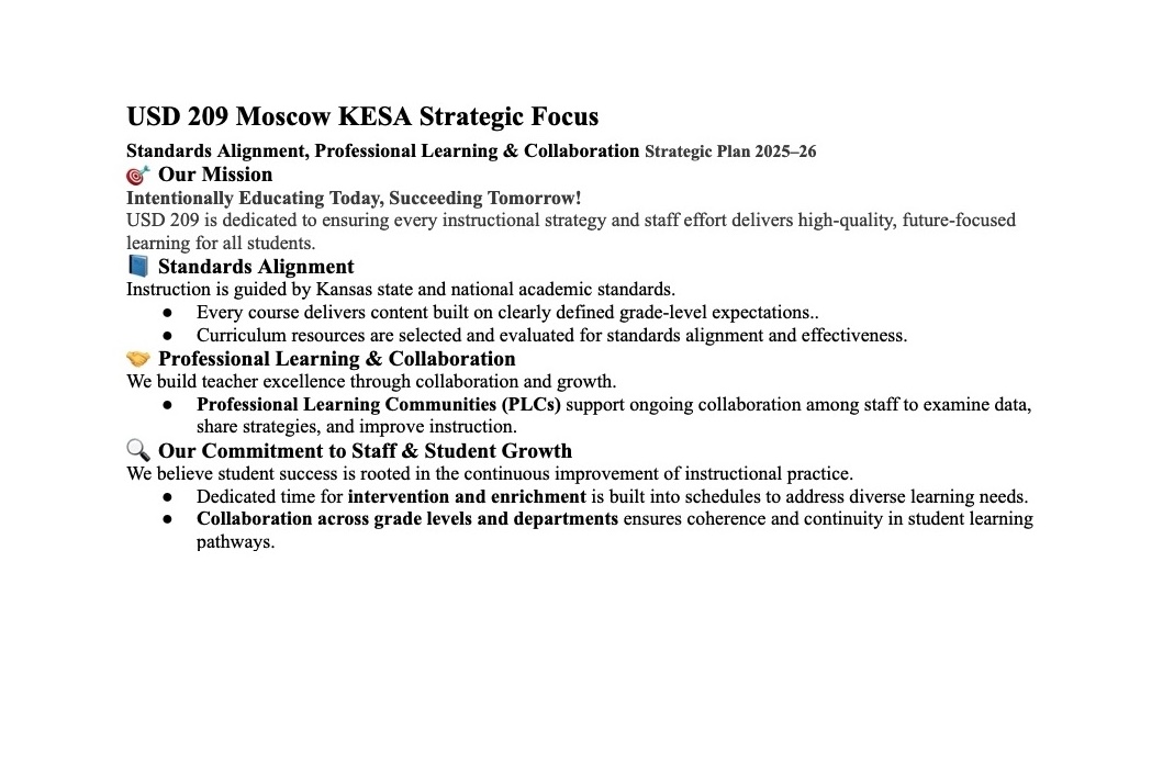 KESA Strategic Focus