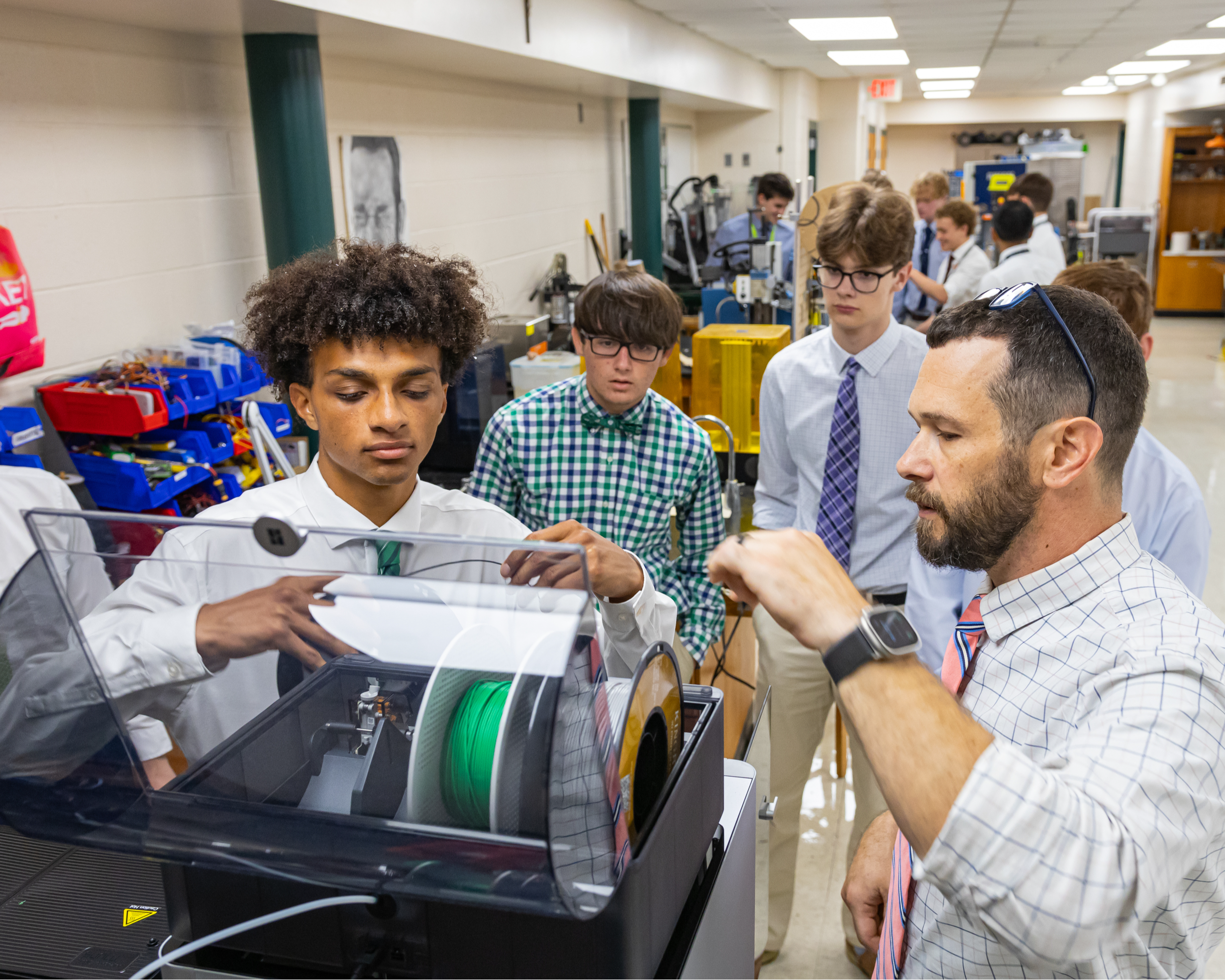 Students gathered in STEM Lab