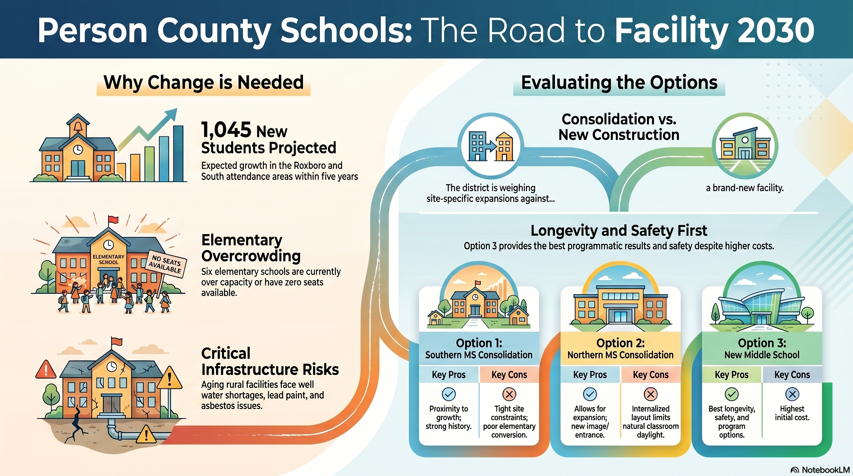 Image that shows the process for Facility 2030 plan