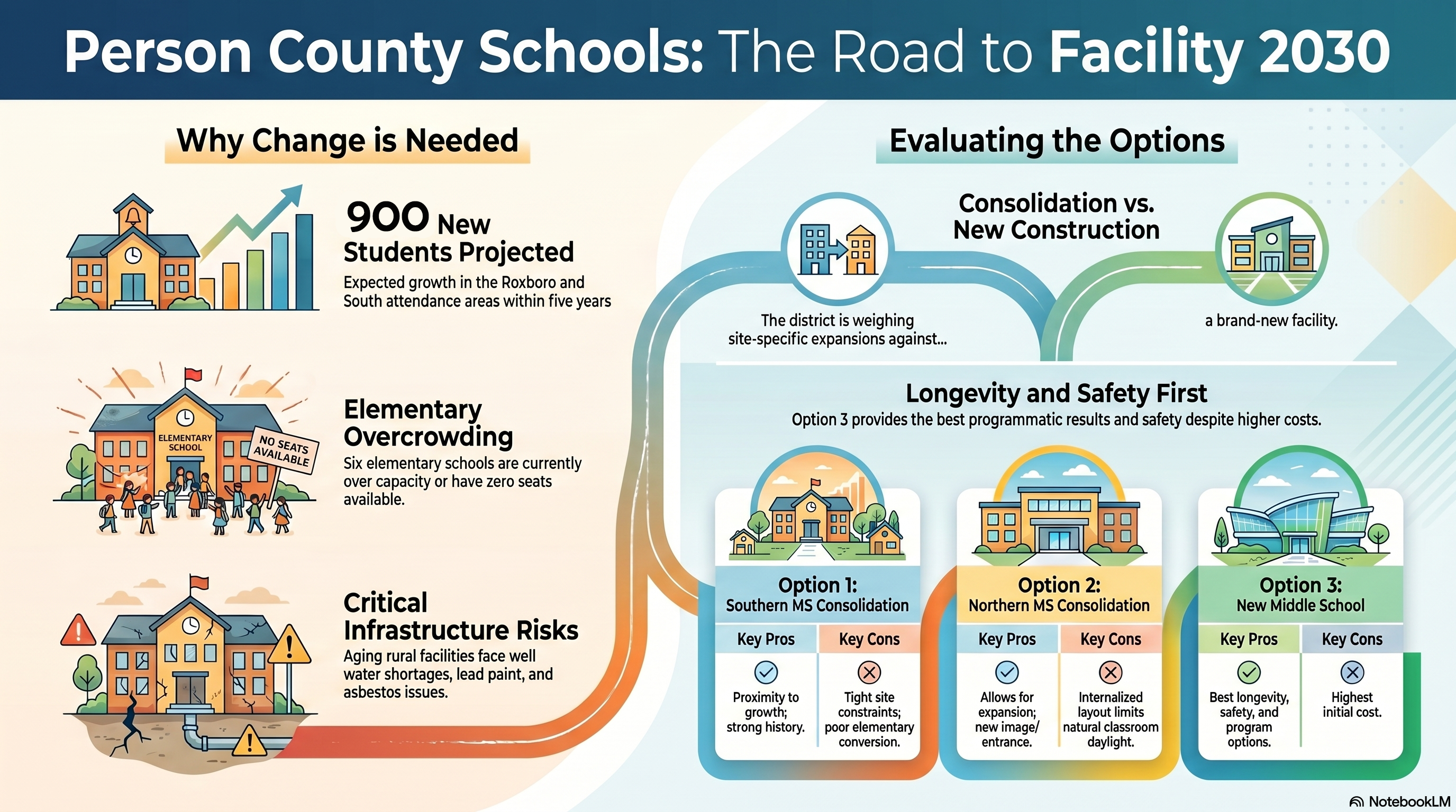 Image that shows the process for Facility 2030 plan