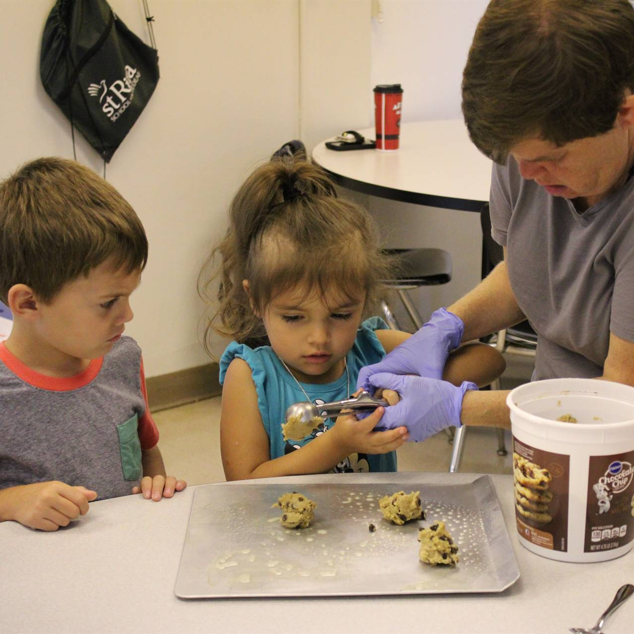 Students baking cookies