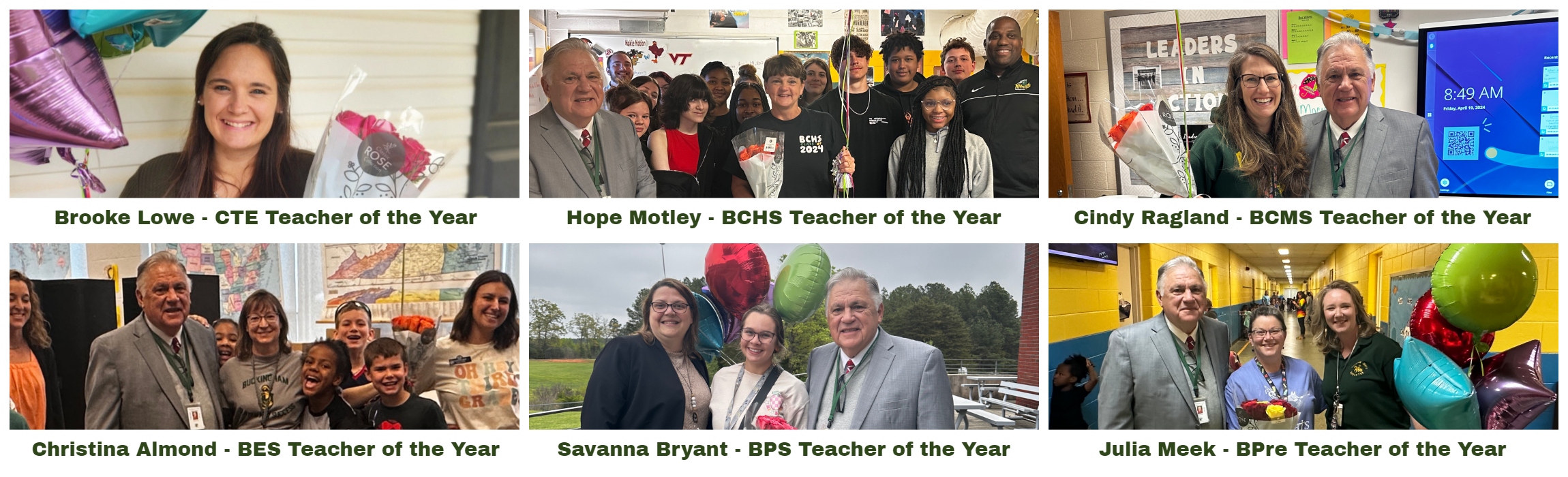 BCPS Teachers of the Year 2024