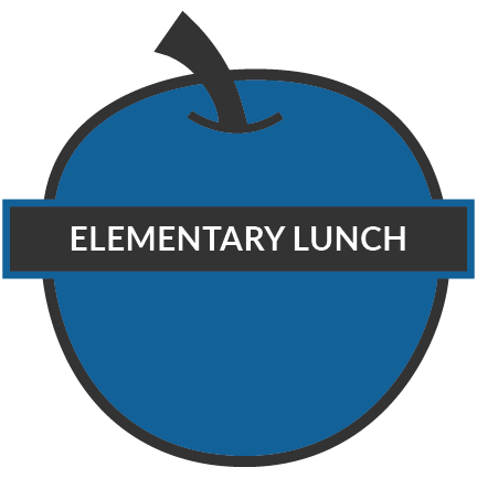elementary lunch text on a apple