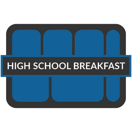 high school breakfast text on a plate