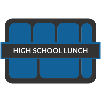 high school lunch text on a plate