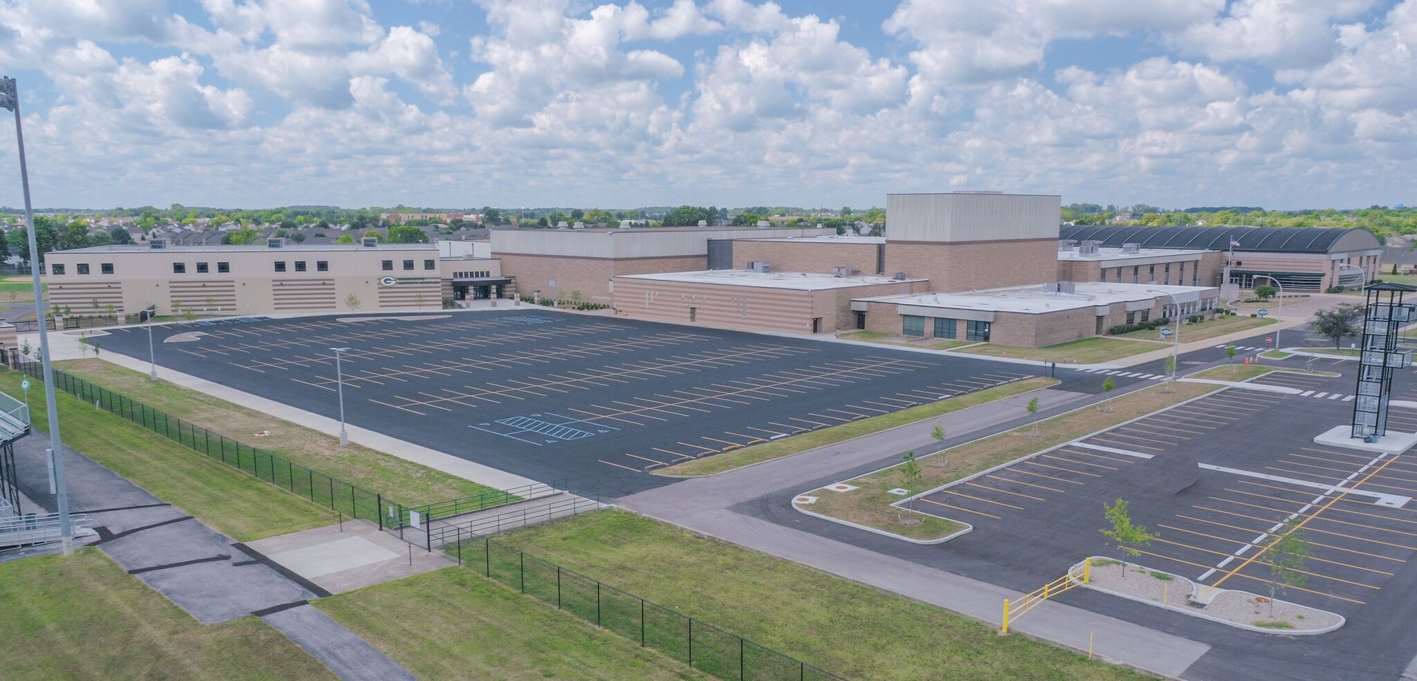 aerial view of Greenwood Community High School property