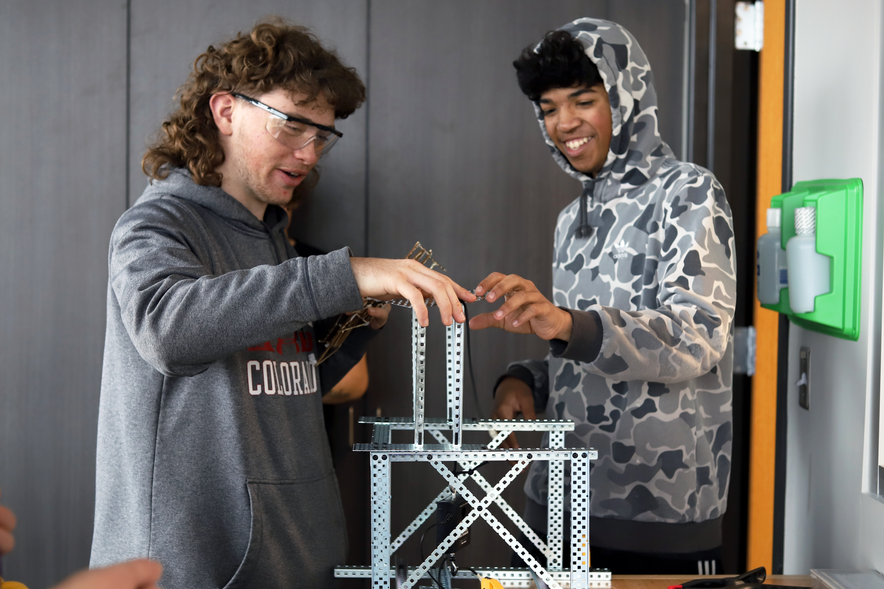 Two CPHS Students working on engineering project