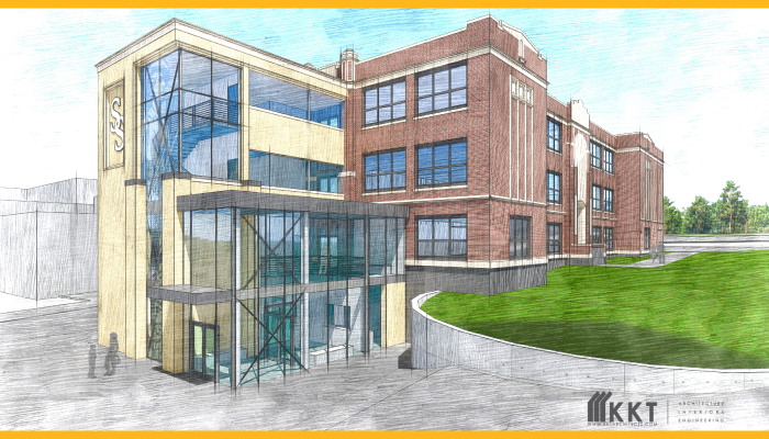 rendering of Central Administrative Services entrance