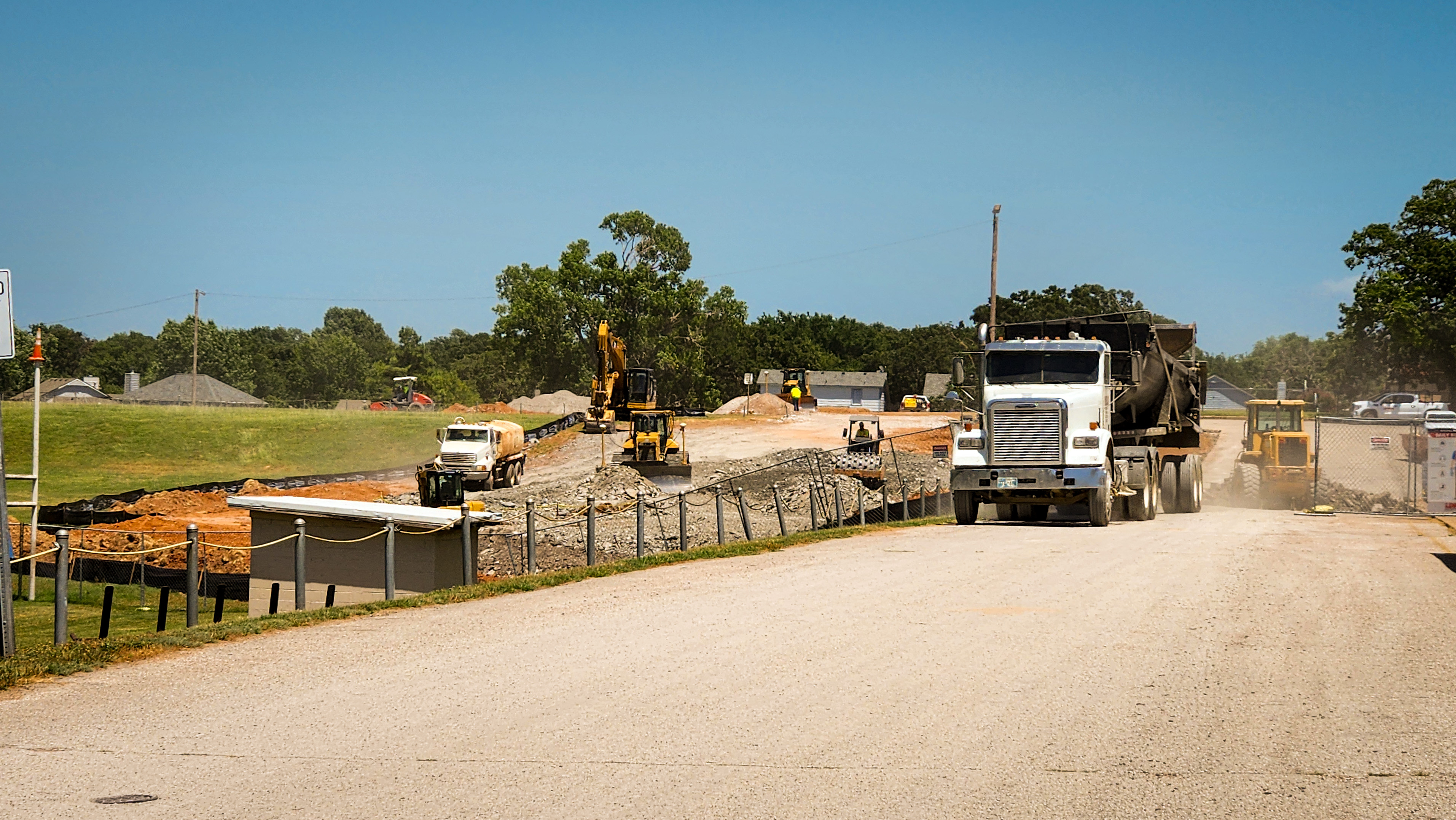 construction vehicles at Clyde Boyd Middle School