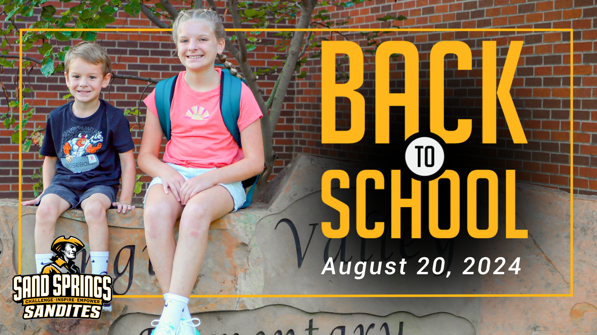 Graphic that reads "Back to School Tuesday, August 20, 2024"