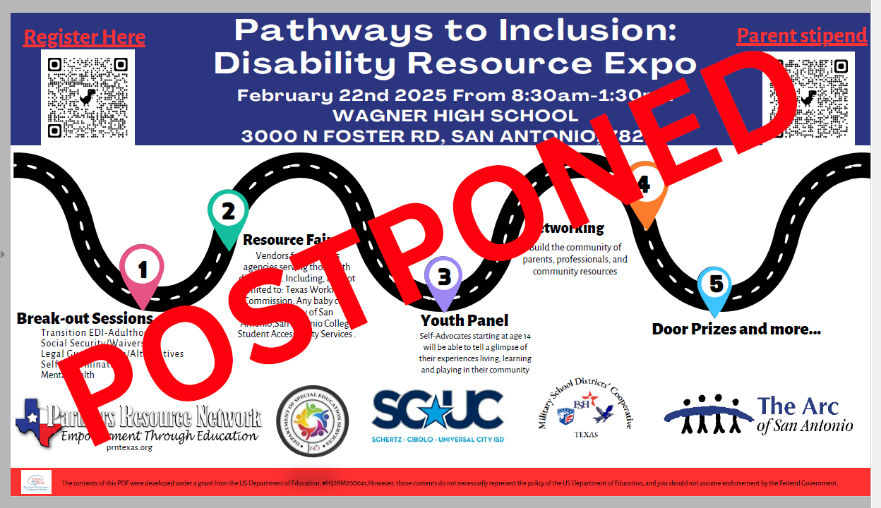 Disability Resource Fair at Wagner High School on 2/22/25 has been postponed due to wather