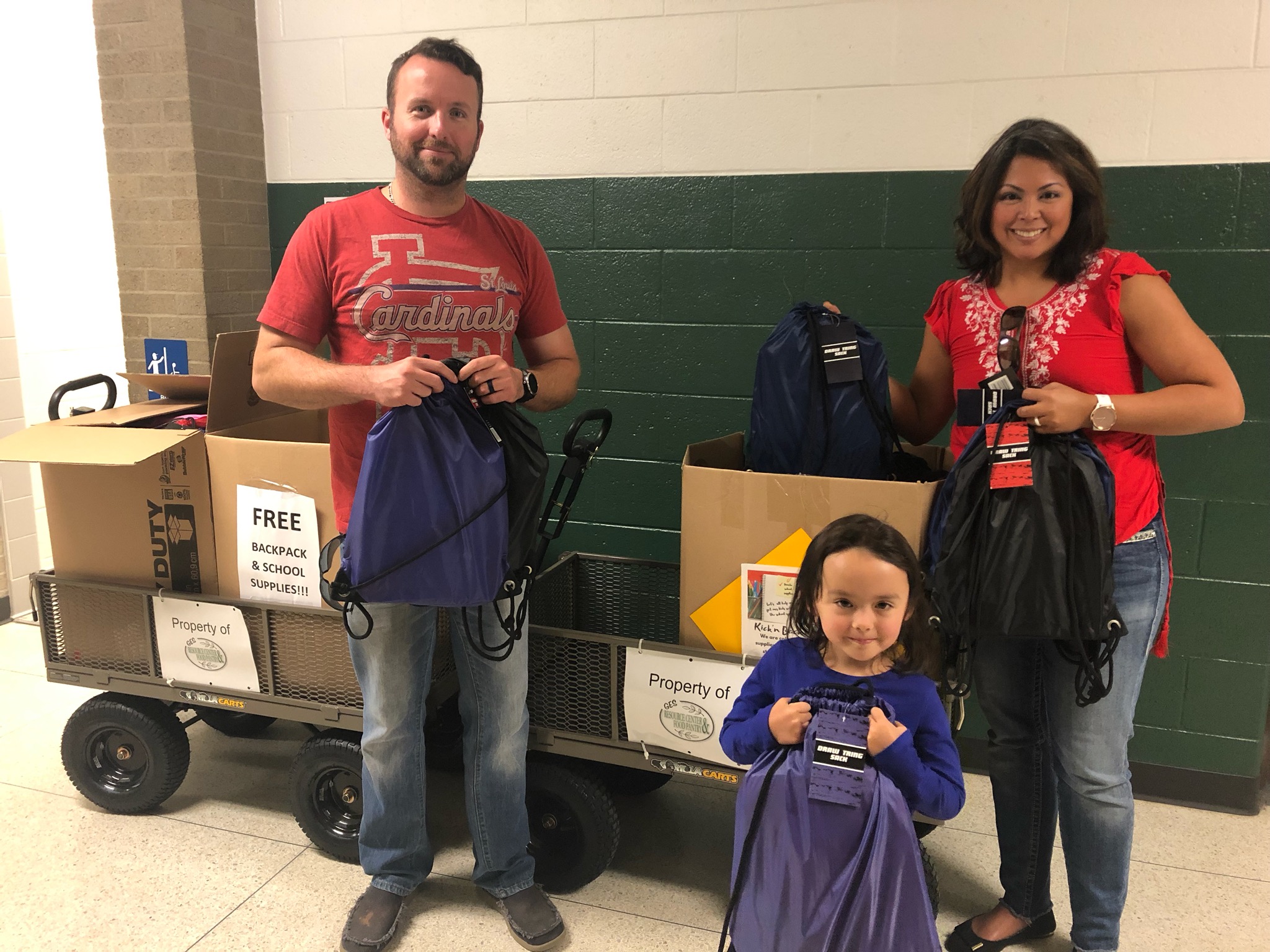 cart of donations