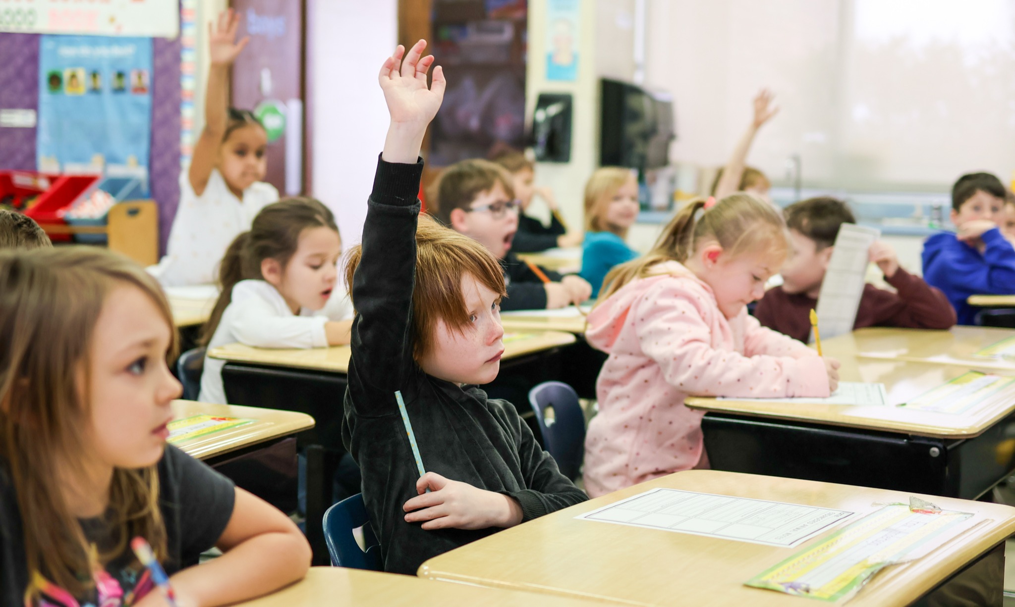 students sitting in a classroom