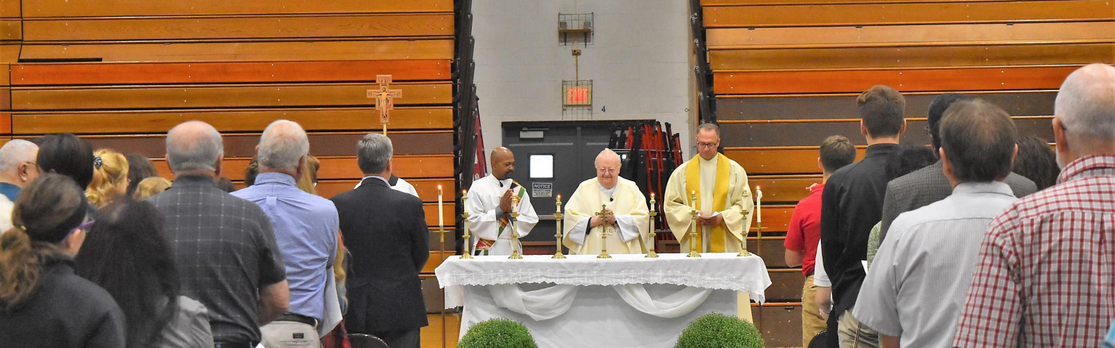 Mass being held in the Luers gym