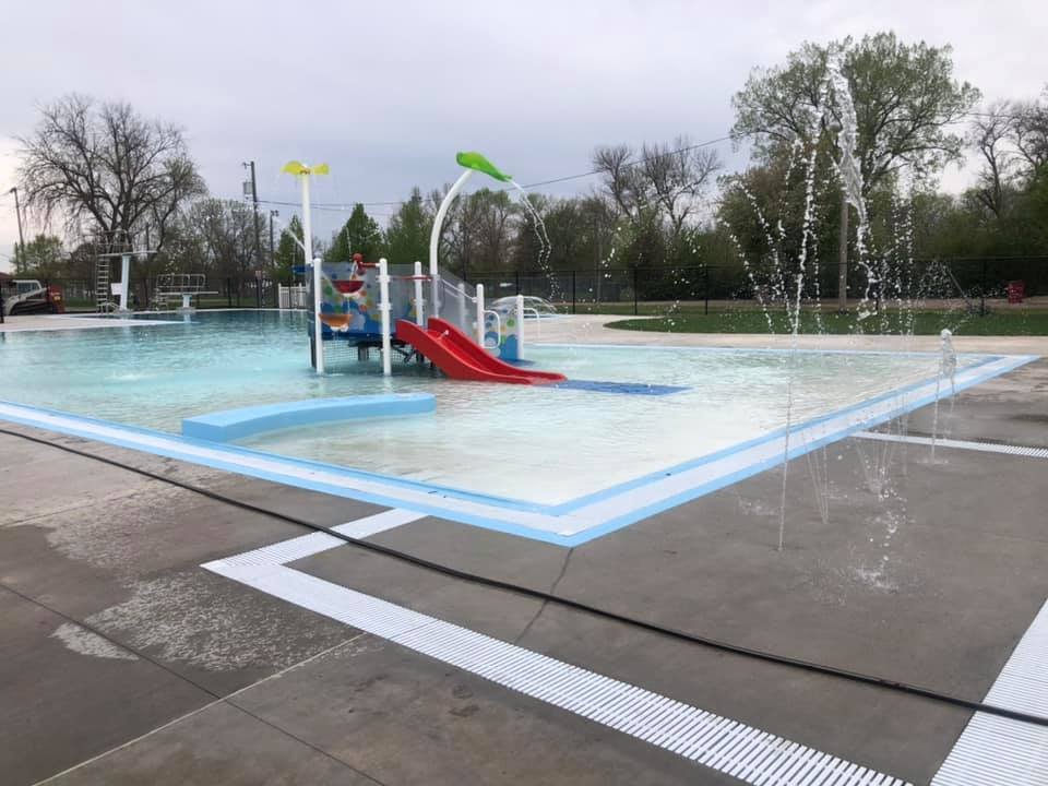 a kids slide at the lennox community pool