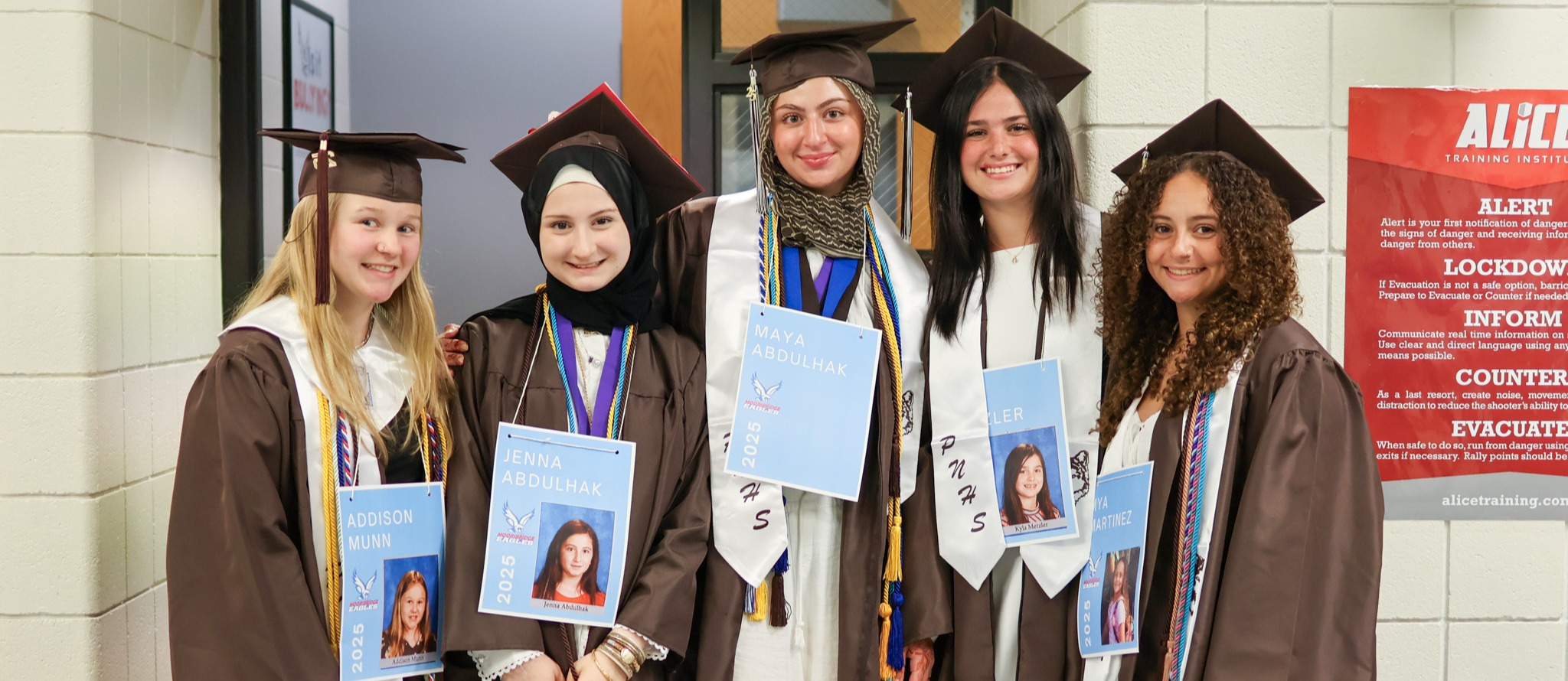 graduates at senior walkthrough at Moorsbridge