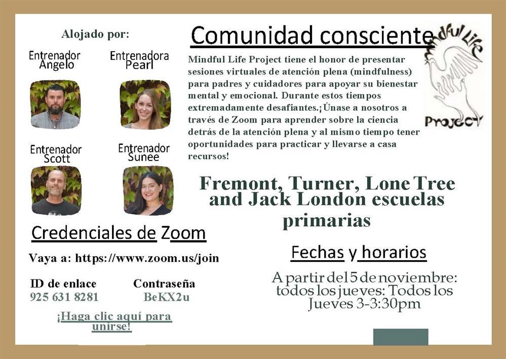 Mindfulness spanish flyer