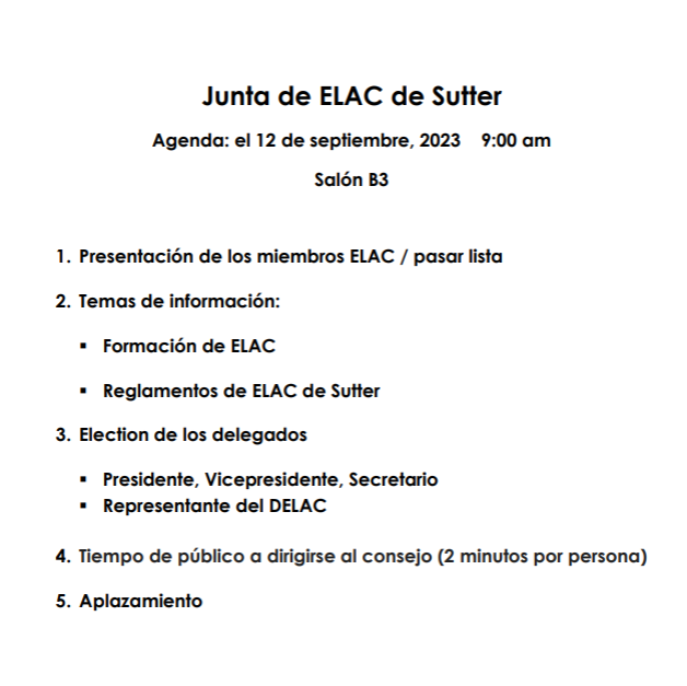 ELAC agenda Sept. spanish