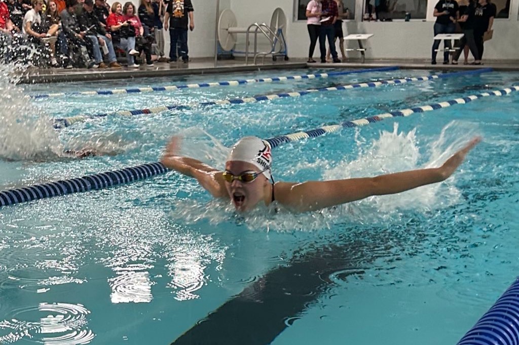 a swimmer in the pool