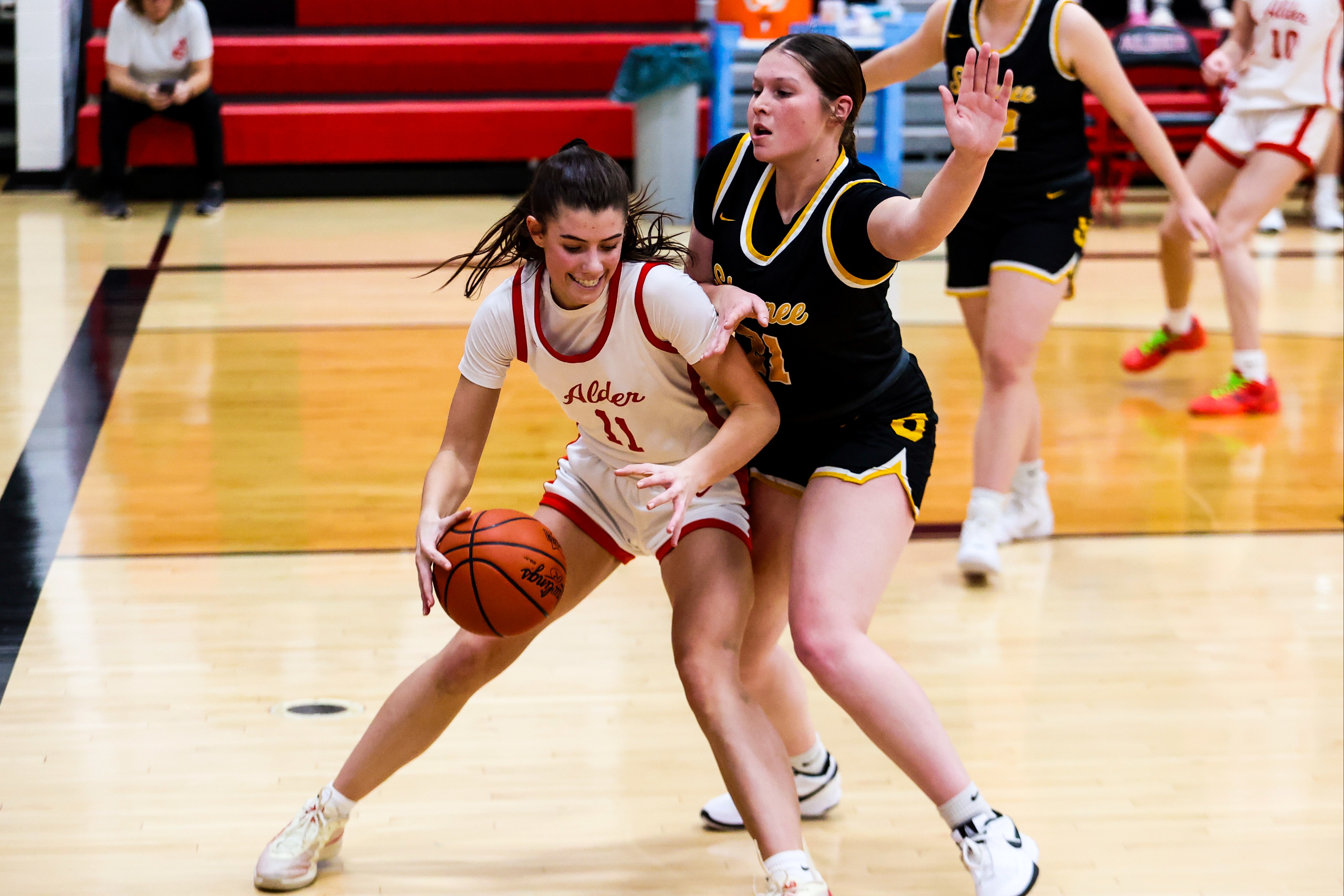 player guarding the ball 