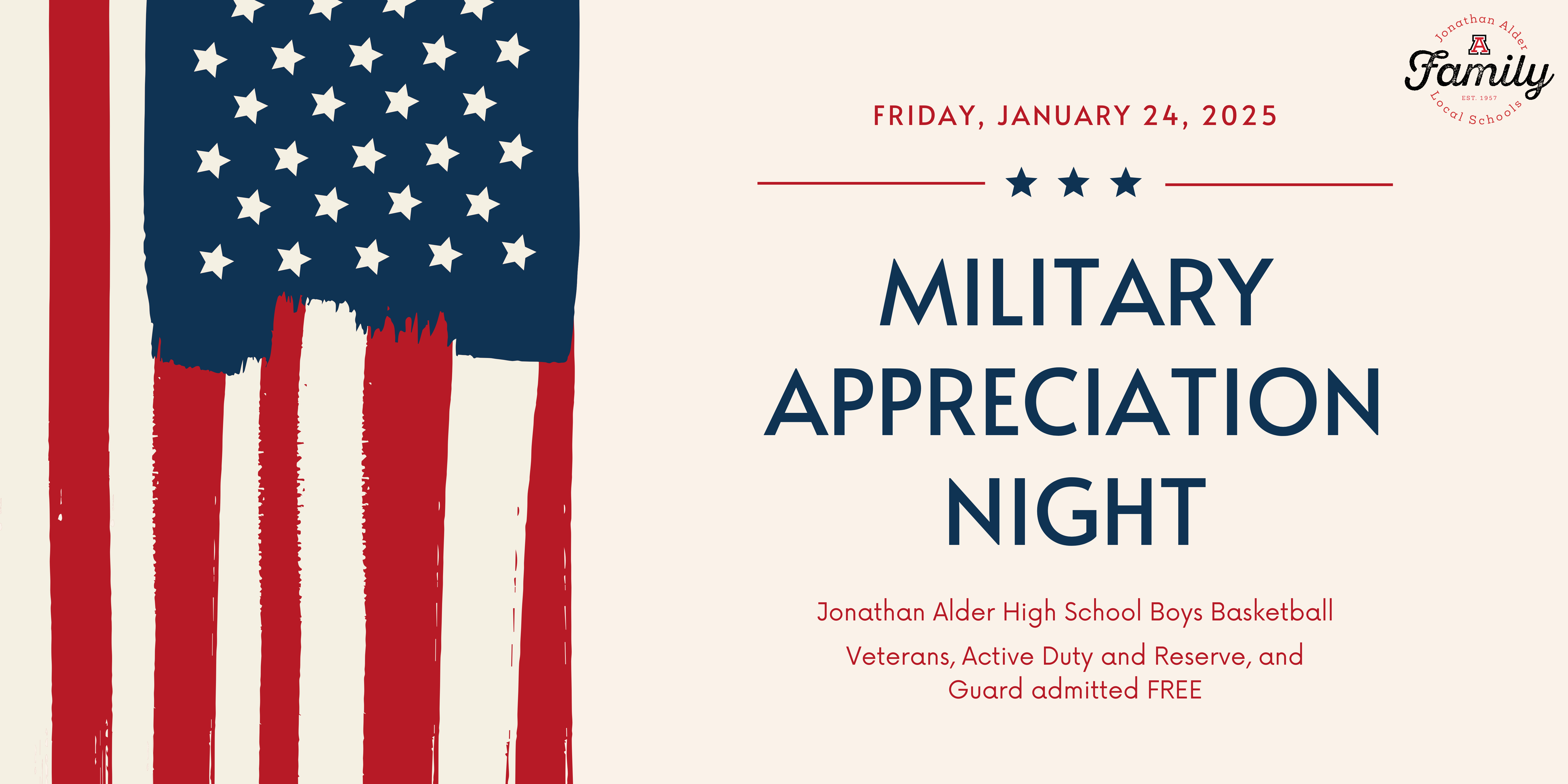 Military Appreciation Night, Friday January 24th