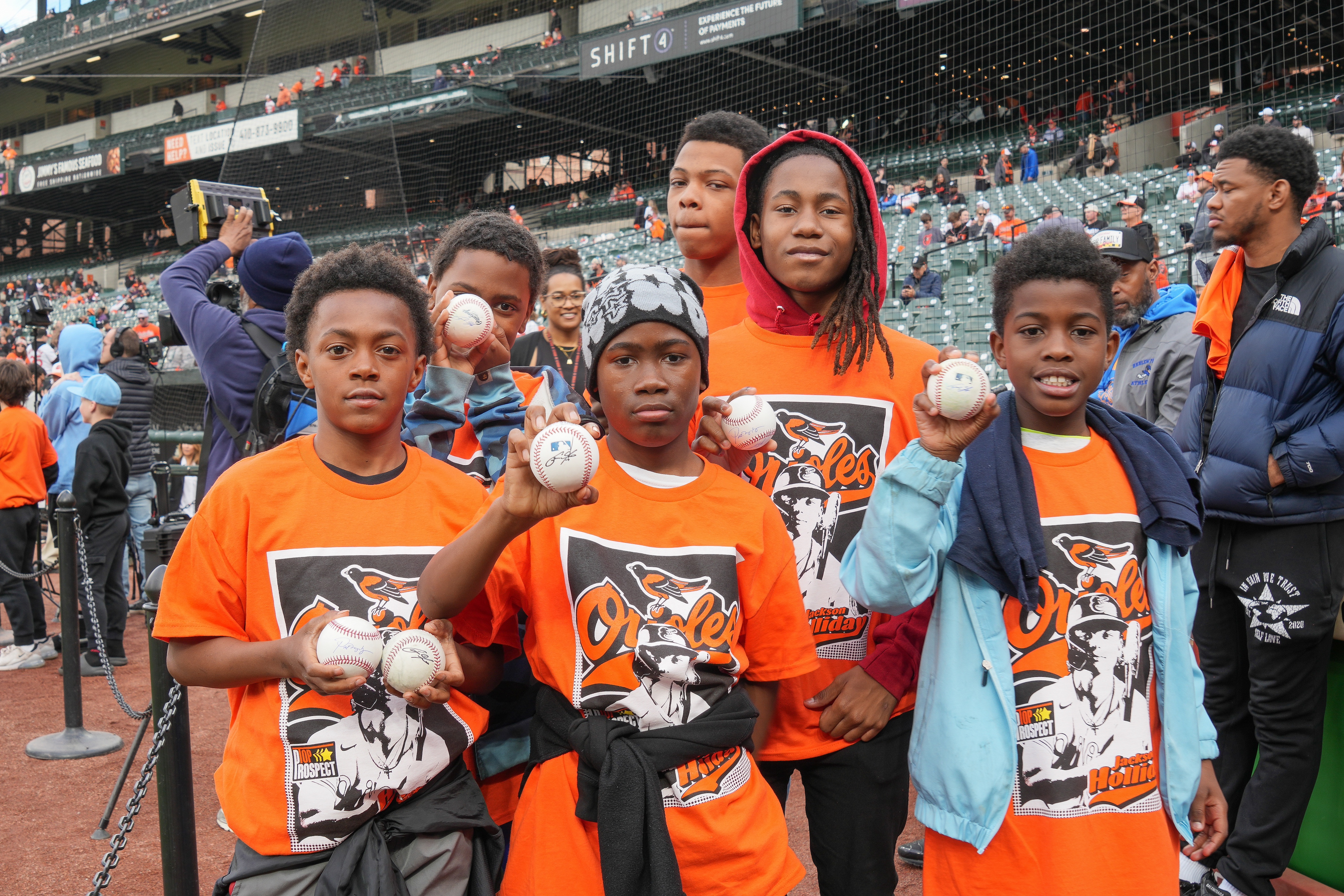 Harlem Park Elementary Students gather at the Orioles vs Brewsters game this friday
