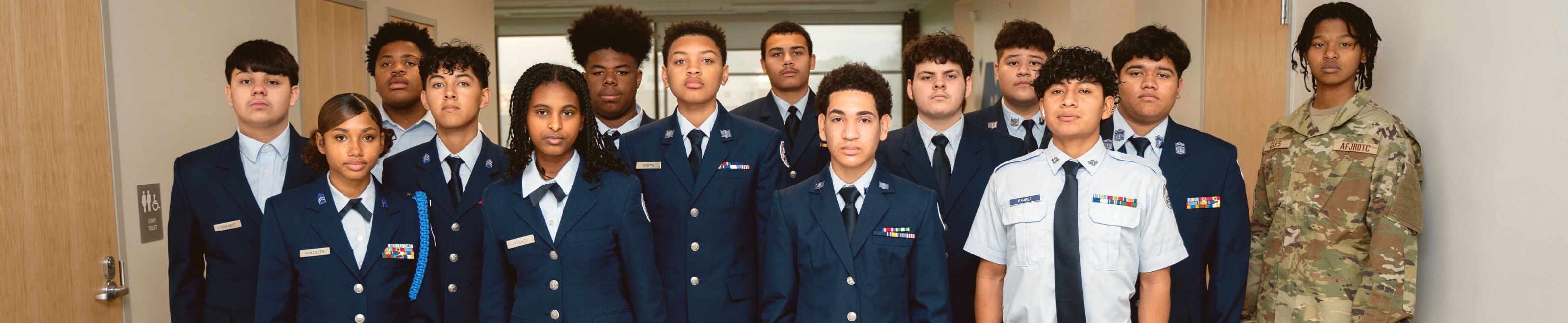 Patterson High School JROTC lines up for a photo