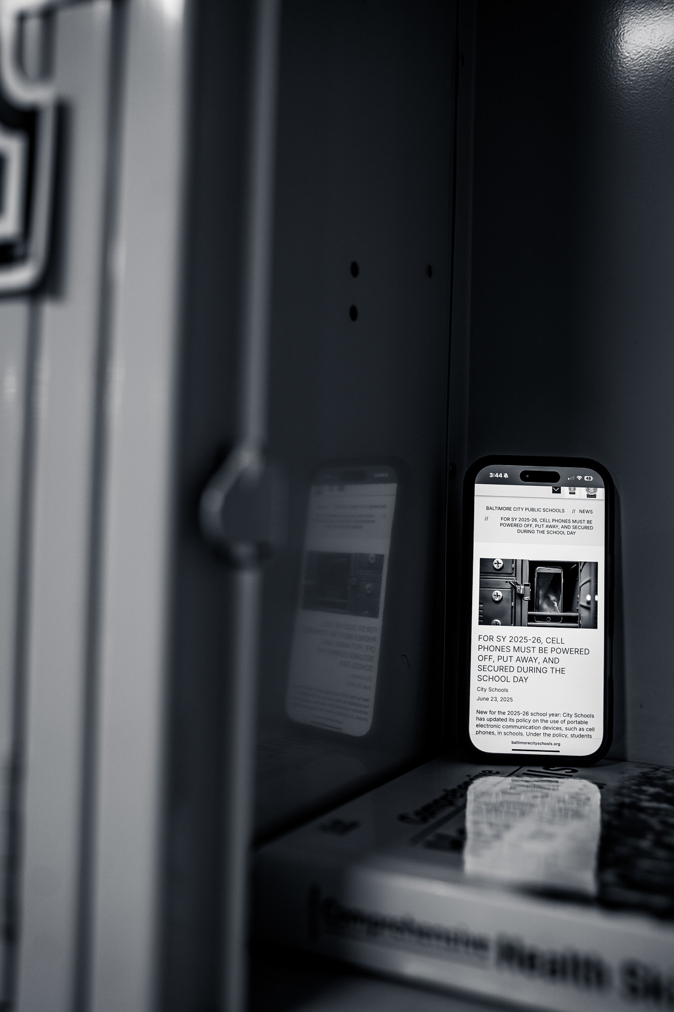 Picture of cell phone in locker