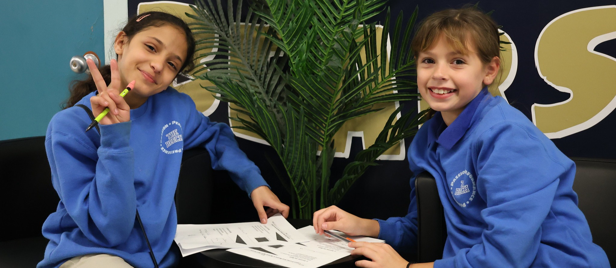 Beechfield students smile and pose for a picture