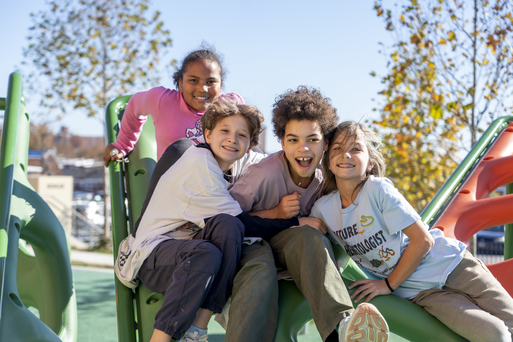 Students playing on playground