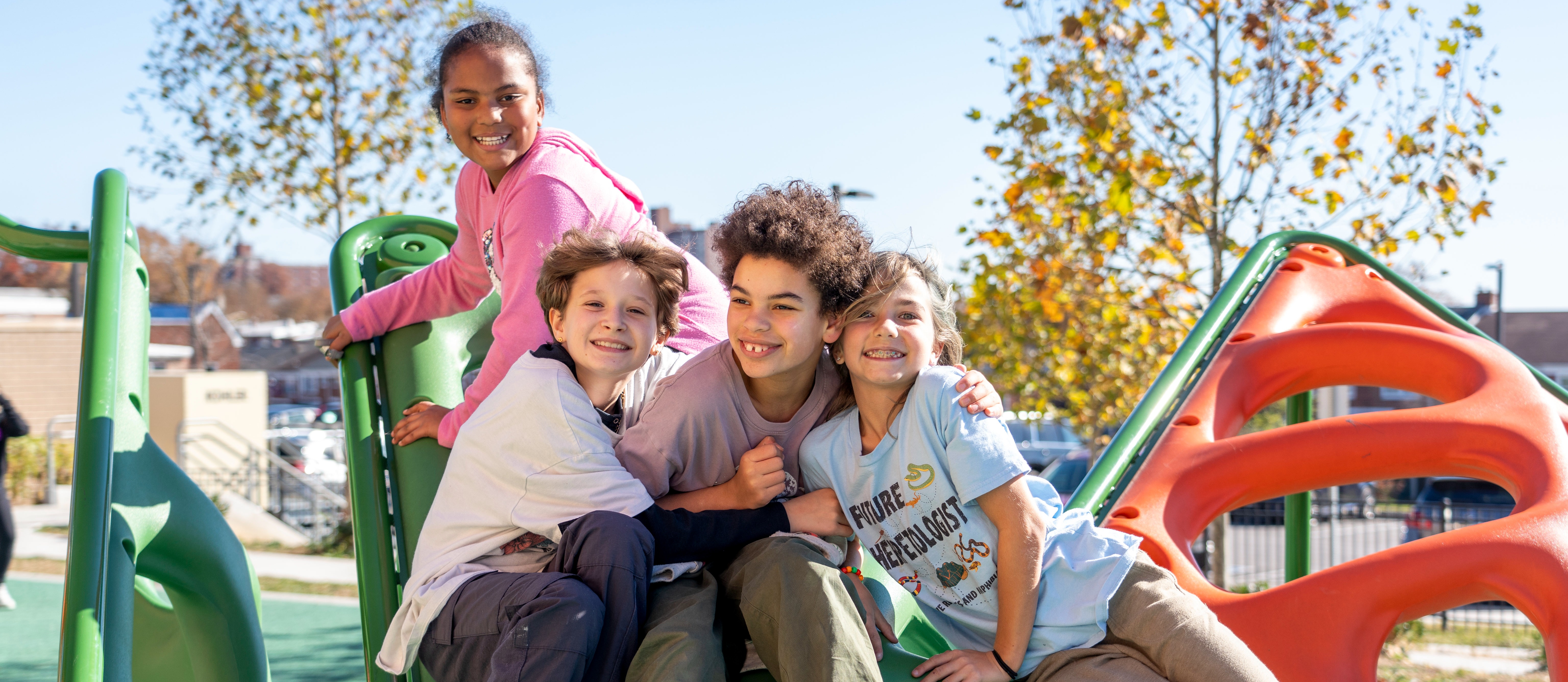 Students playing on playground