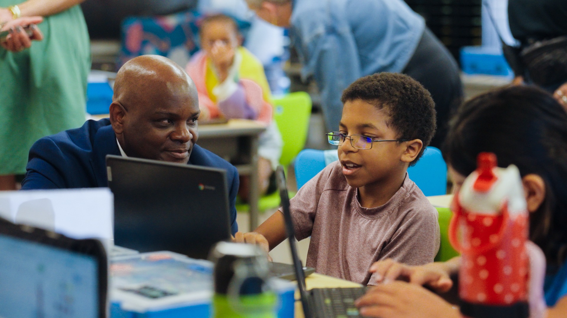 Dr. Dawson with a student