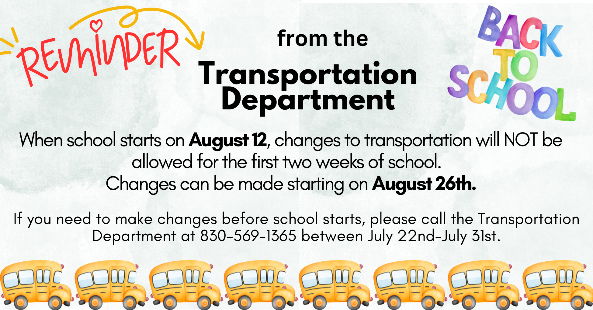 Transportation Department update