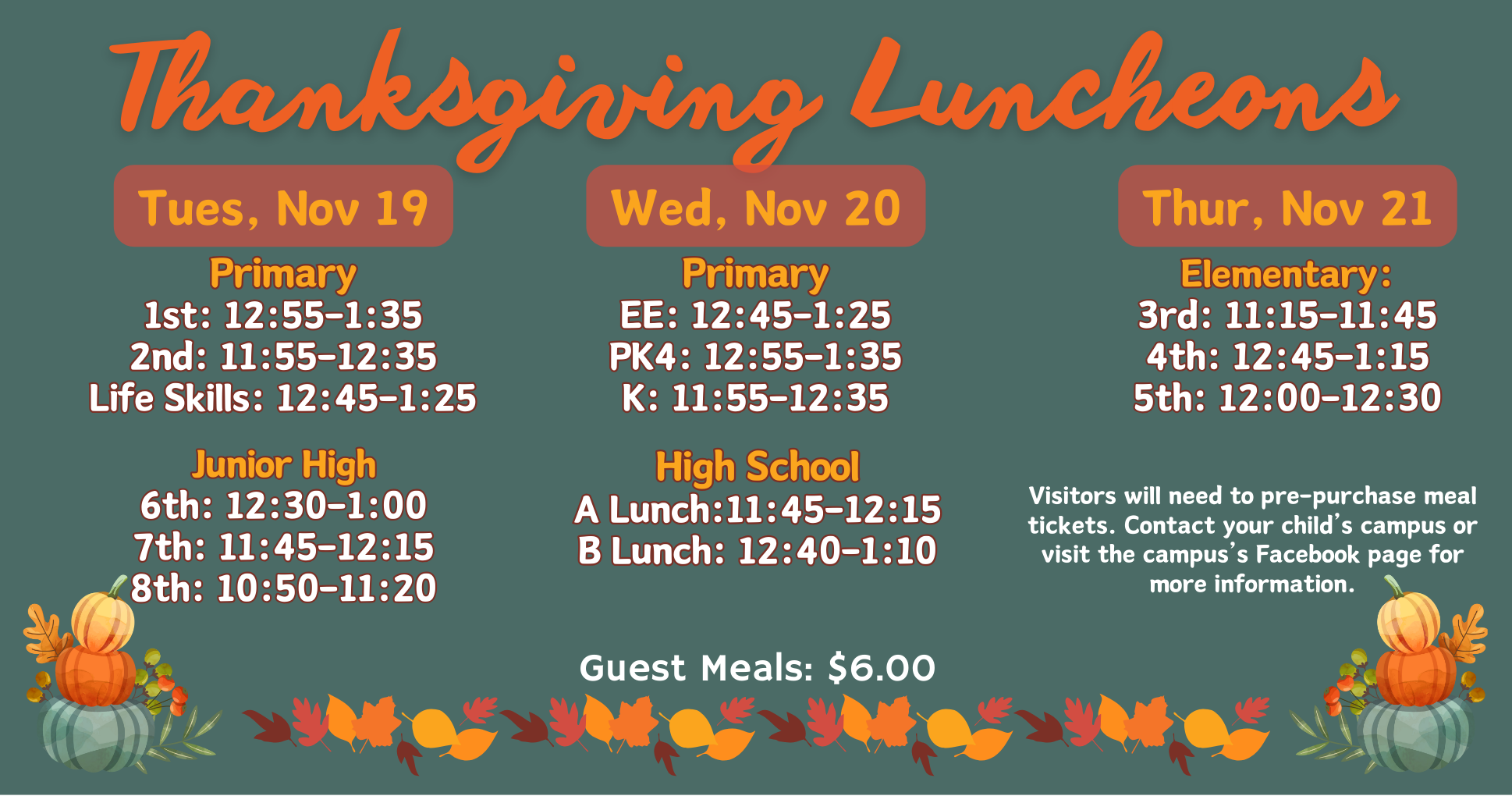 Thanksgiving Luncheons 