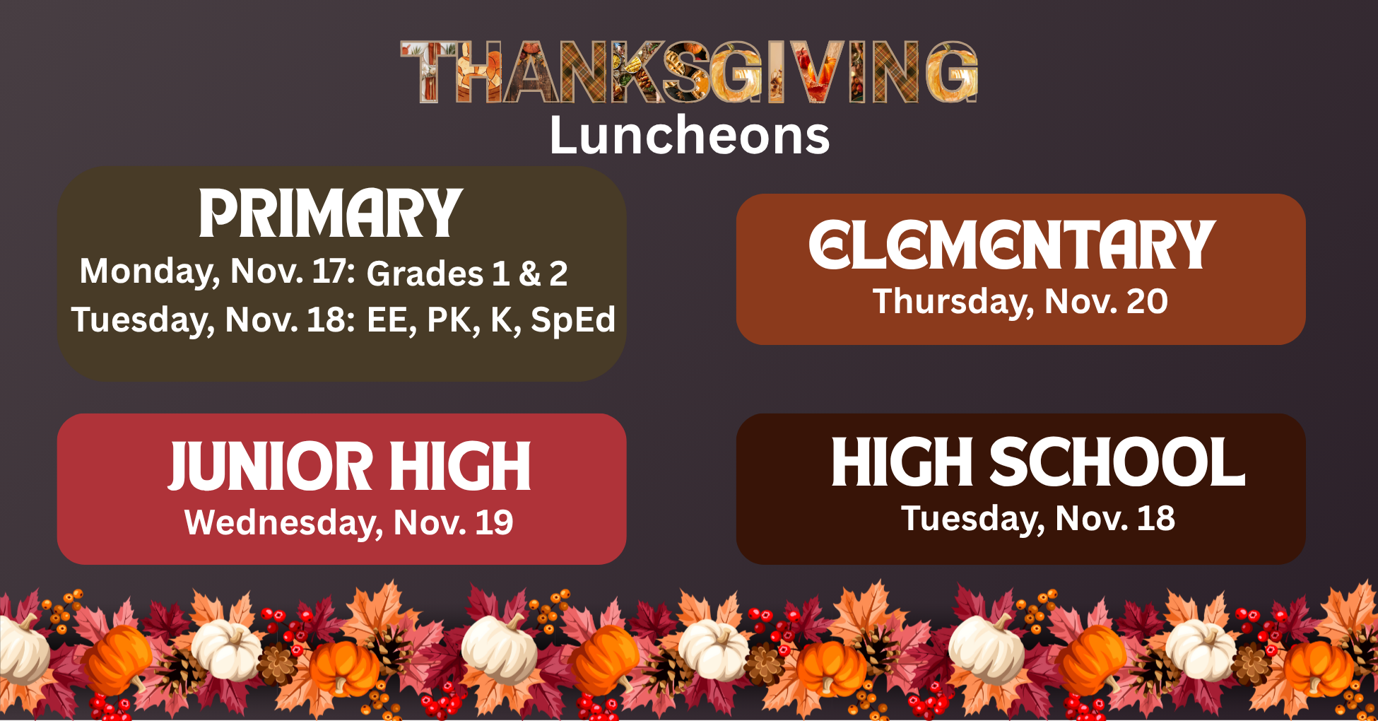 Thanksgiving Luncheons