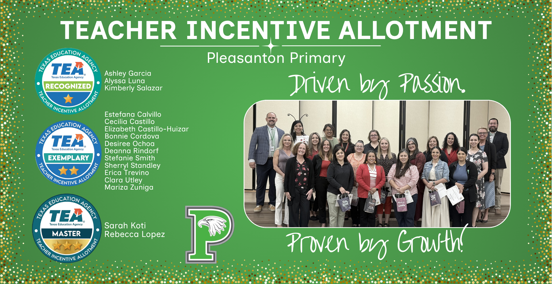 Pleasanton Primary Teacher Incentive Allotment Recipients 