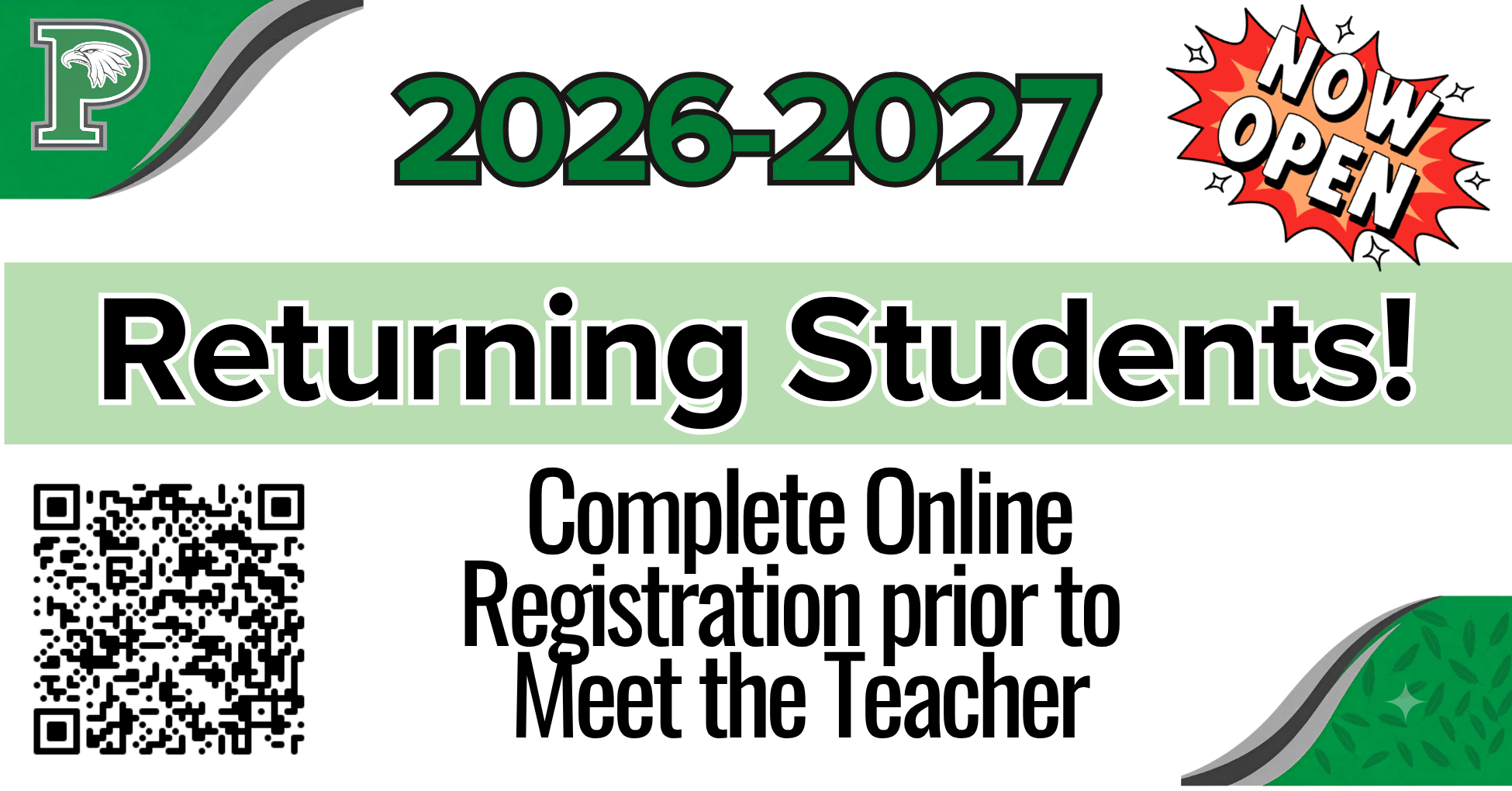 Online Student Registration needs to be completed prior to Meet the Teacher