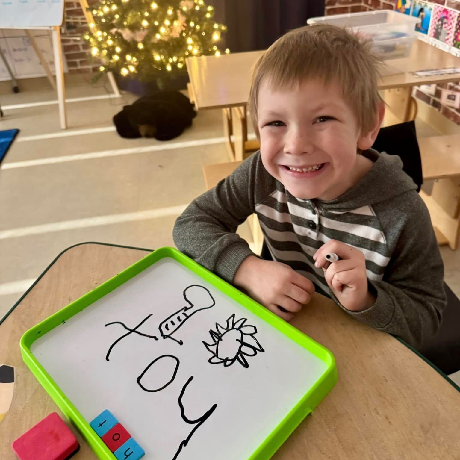 Kid smiling